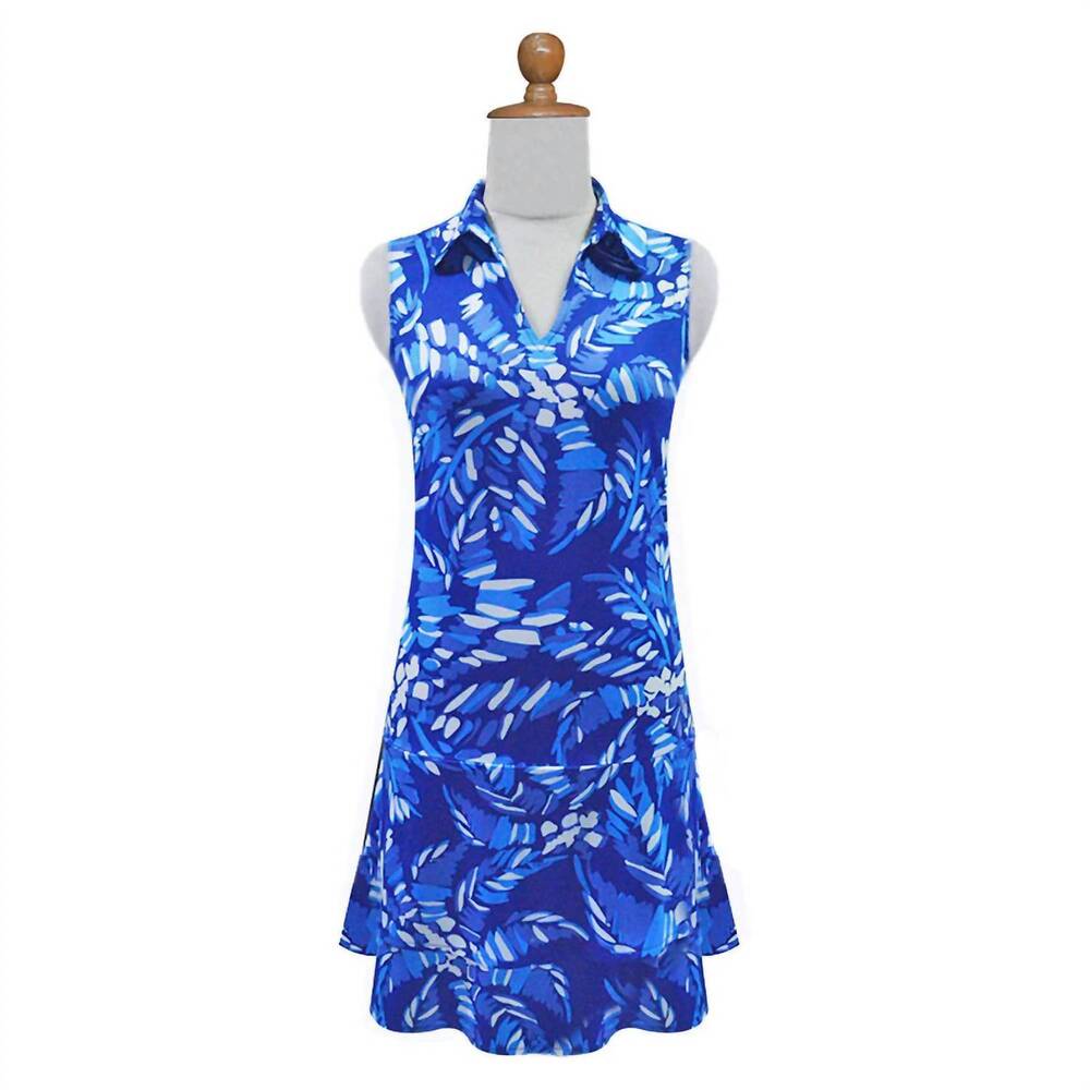 NEW LA MER LUXE women's barbara dress in blue island escape